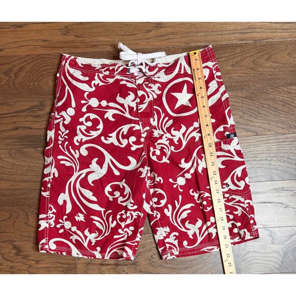 Converse One Star Circa 74 Red‎ Floral Star Logo Swim Trunks Shorts - Picture 5 of 12